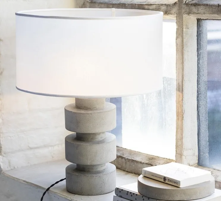 Lampe à poser, Disc lamp, béton, blanc, Ø38cm, H50cm - Serax