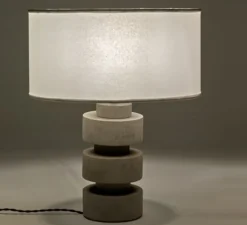 Lampe à poser, Disc lamp, béton, blanc, Ø38cm, H50cm - Serax