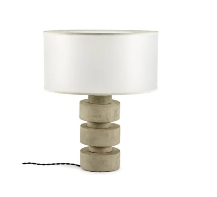 Lampe à poser, Disc lamp, béton, blanc, Ø38cm, H50cm - Serax