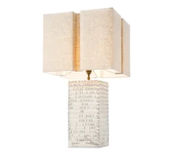 Lampe*Eichholtz Lampe à poser, Division, , L45cm, H35cm - céramique raku, blanc craquelé