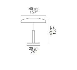 Lampe à poser, Dora 271, Or satiné, rouge sablé, LED, 2700K, 1700 lm, Ø40cm, H40cm - Oluce