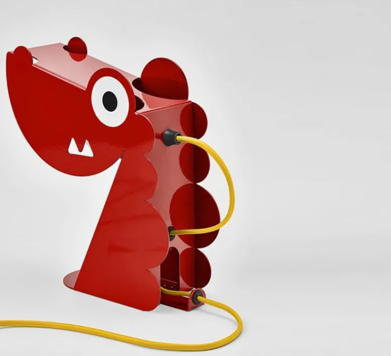Lampe|Enfants*Bleu Carmin Design Lampe à poser, Dragon, , L24cm, H22cm - rouge