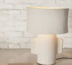 Lampe*Serax Lampe à poser, Earth, abat-jour rond, , Ø35cm, H46cm - blanc