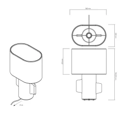 Lampe à poser, Earth, abat-jour ovale, blanc, L36cm, H54cm - Serax