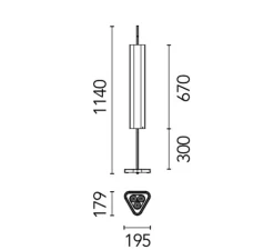 Lampe à poser, Emi, bleu profond, LED, dim, 3000K, 2886 lm, L19,5cm, H114cm - Flos