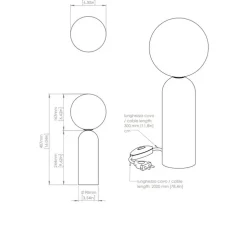 Lampe à poser, Emma Ta, Marbre vert Guatemala, Ø9cm, H40,7cm - Contardi