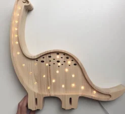 Enfants|Lampe*Little Lights Lampe à poser enfant, Diplodocus, , LED, 2700K, 180lm, L39cm, H36cm - bois