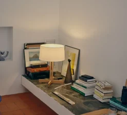 Lampe*Santa & Cole Lampe à poser, FAD, , Ø40cm, H61cm - bois, blanc