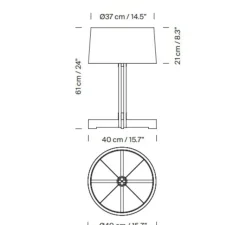 Lampe*Santa & Cole Lampe à poser, FAD, , Ø40cm, H61cm - bois, blanc
