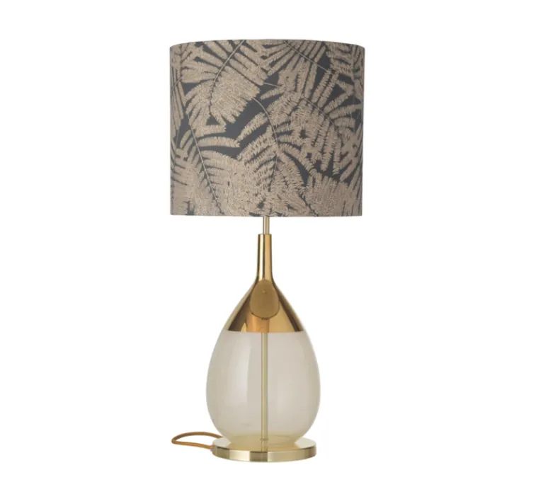 Lampe*Ebb and Flow Lampe à poser, Fern leaves wild, , Ø35cm, H82cm - gris