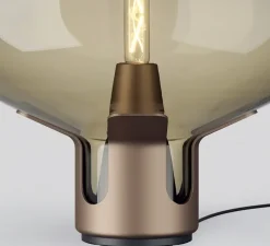 Lampe à poser, Flar large, marron, beige, Ø44cm, H62,5cm - Lodes