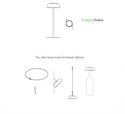 Lampe*Axolight Lampe à poser, Float, , IP55, Ø13,5cm, H34,7cm - blanc