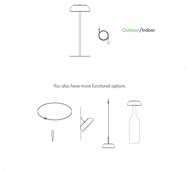 Lampe*Axolight Lampe à poser, Float, , IP55, Ø13,5cm, H34,7cm - blanc