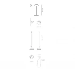 Lampe*Axolight Lampe à poser, Float, , IP55, Ø13,5cm, H34,7cm - blanc