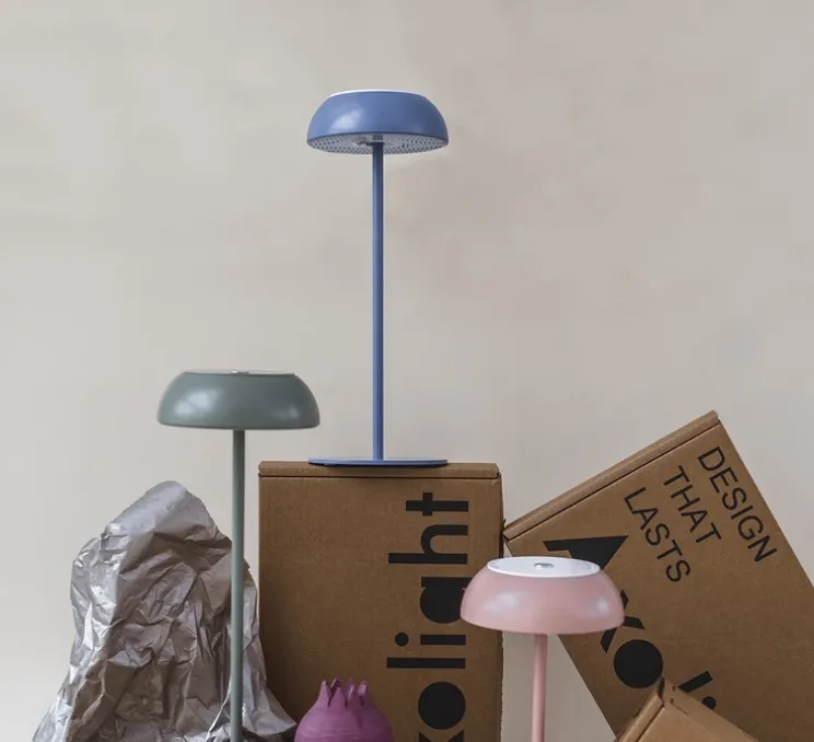 Lampe à poser, Float, poudre de mauve, blanc, IP55, LED, dim, 2700K, 200 lm, Ø13,5cm, H34,7cm - Axolight