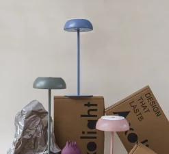 Lampe à poser, Float, vert béton, gris béton, IP55, LED, dim, 2700K, 200 lm, Ø13,5cm, H34,7cm - Axolight