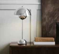 Lampe à poser, FlowerPot VP3, chrome, Ø23cm, H50cm - Andtradition