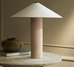 Lampe*Lyfa Lampe à poser, Futé 400, , LED, dim, 2700K, Ø40cm, H42,4cm - céramique naturelle