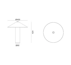 Lampe*Lyfa Lampe à poser, Futé 400, , LED, dim, 2700K, Ø40cm, H42,4cm - céramique naturelle