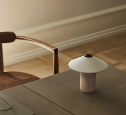 Lampe à poser, Futé 180, céramique naturelle, LED, dim, 2700K, Ø18cm, H17,2cm - Lyfa