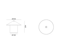 Lampe*Lyfa Lampe à poser, Futé 350, , LED, dim, 2700K, Ø35cm, H28,4cm - céramique naturelle