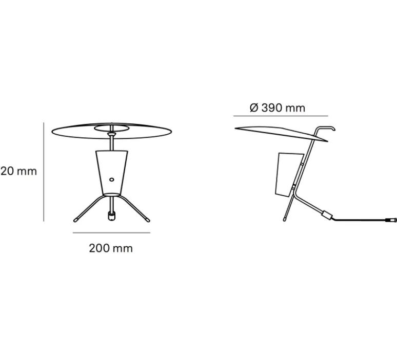 Lampe*Sammode Lampe à poser, G24 Guariche, , Ø39cm, H42cm - blanc cassé