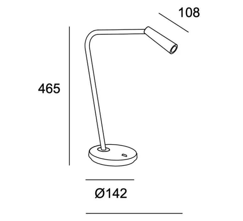 Lampe*LEDS C4 Lampe à poser, Gamma, , LED, 2700k, 293 lm, L32,6cm, H46,5cm - nickel satiné