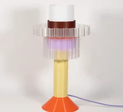 Lampe|Enfants*Warren & Laetitia Lampe à poser, Gigi XL à poser, , Ø28cm, H51cm - violet, jaune, marron, orange