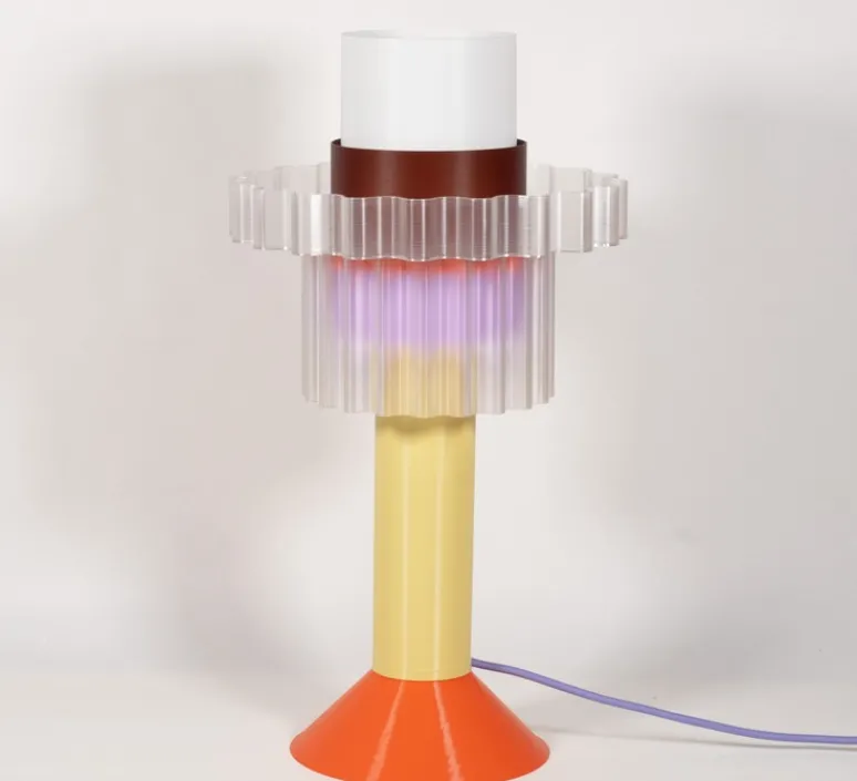 Lampe|Enfants*Warren & Laetitia Lampe à poser, Gigi XL à poser, , Ø28cm, H51cm - violet, jaune, marron, orange