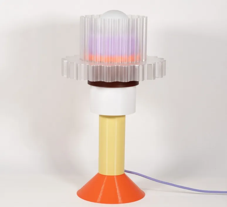 Lampe|Enfants*Warren & Laetitia Lampe à poser, Gigi XL à poser, , Ø28cm, H51cm - violet, jaune, marron, orange