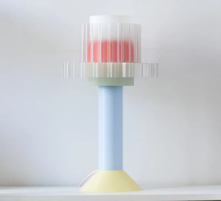 Lampe|Enfants*Warren & Laetitia Lampe à poser, Gigi XL à poser, , Ø28cm, H51cm - menthe, bleu, jaune, corail