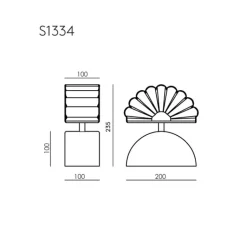 Lampe*Aromas del Campo Lampe à poser, Gina, S1334, , L20cm, H23,5cm - vieil or, marbre noir