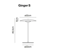 Lampe à poser, Ginger S, wengé, LED, H46,5cm - Marset