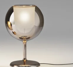 Lampe*Penta Lampe à poser, Glo large, , Ø38cm, H68cm - miroir rose or