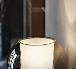 Lampe à poser, Glo large, miroir argenté, Ø38cm, H68cm - Penta