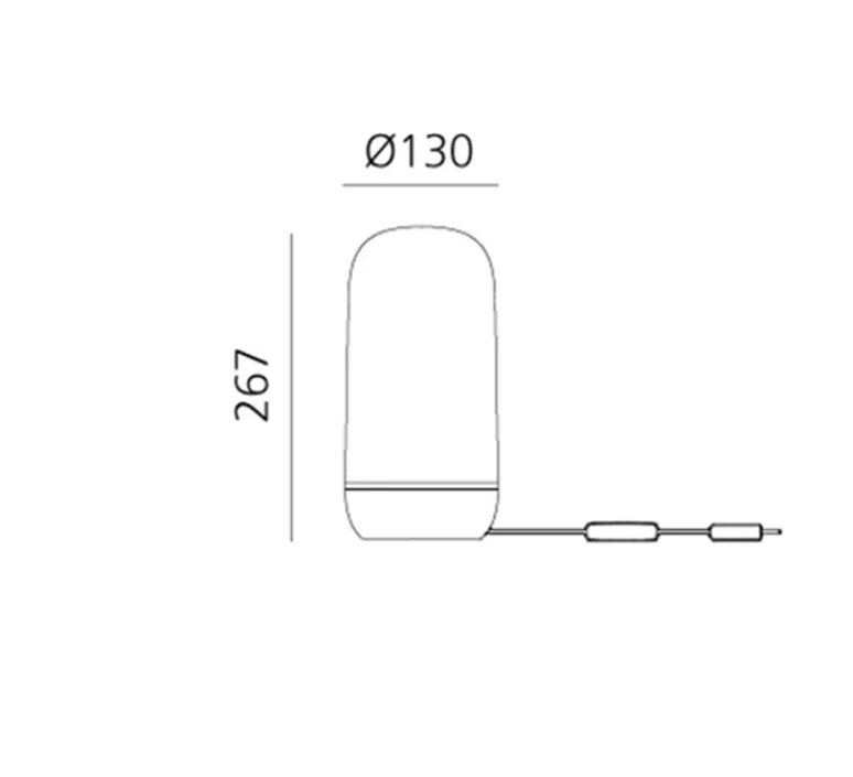 Lampe*Artemide Lampe à poser, Gople, , Ø13cm, H26,7cm - blanc