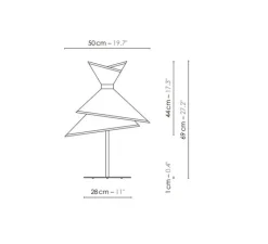 Lampe*DesignHeure Lampe à poser, Grand Kimono, , Ø50cm, H69cm - Blanc crème et orange