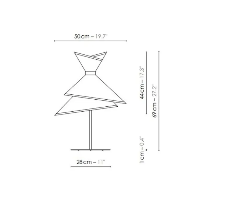 Lampe*DesignHeure Lampe à poser, Grand Kimono, , Ø50cm, H69cm - Blanc crème et orange