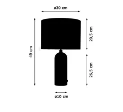 Lampe*Gubi Lampe à poser, Gravity L, , lin, Ø41cm, H65cm - acier noirci