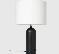 Lampe*Gubi Lampe à poser, Gravity L, , blanc, Ø41cm, H65cm - acier noirci