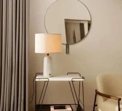 Lampe*Gubi Lampe à poser, Gravity L, , lin, Ø41cm, H65cm - marbre blanc