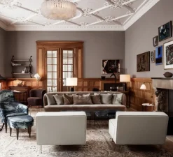 Lampe à poser, Gravity S, acier noirci, blanc, Ø30cm, H49cm - Gubi