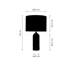 Lampe*Gubi Lampe à poser, Gravity S, , blanc, Ø30cm, H49cm - noir marbre