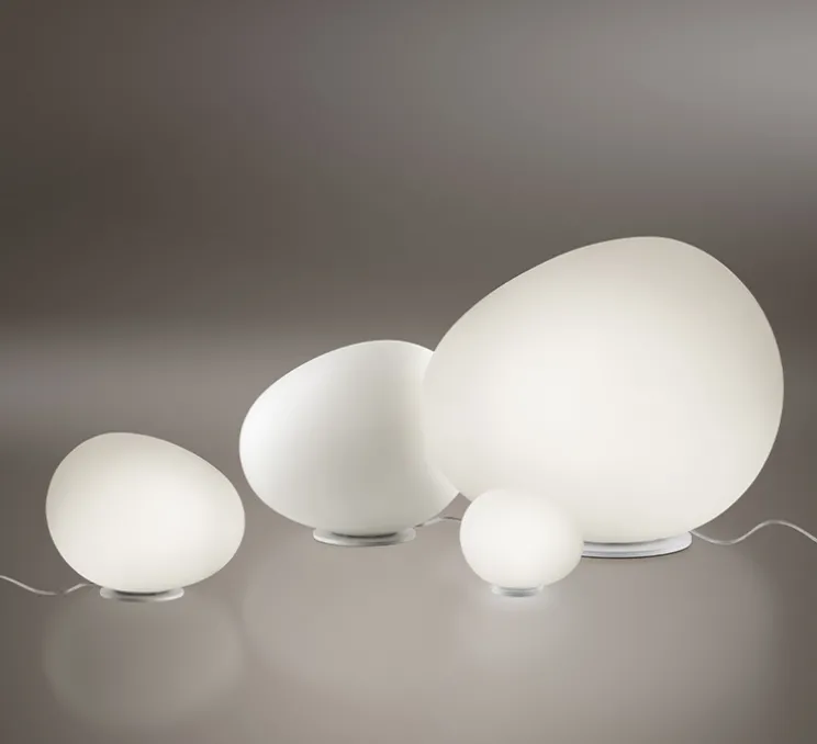 Lampe à poser, Gregg Midi, blanc et blanc, LED, 2700K, 830lm, L21cm, H17cm - Foscarini