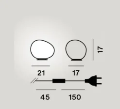 Lampe à poser, Gregg Midi, blanc et blanc, LED, 2700K, 830lm, L21cm, H17cm - Foscarini