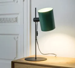 Lampe à poser, Guadalupe, lampe de table, vert, L24cm, H55cm - Faro