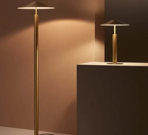 Lampe à poser, H, or mat, LED, 2700k, 534 lm, Ø28cm, H40cm - LEDs C4