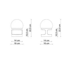 Lampe*Ferroluce Lampe à poser, Habea C2783, , Ø16cm, H22,5cm - orange