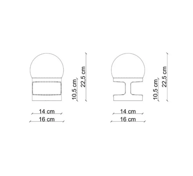 Lampe*Ferroluce Lampe à poser, Habea C2783, , Ø16cm, H22,5cm - orange