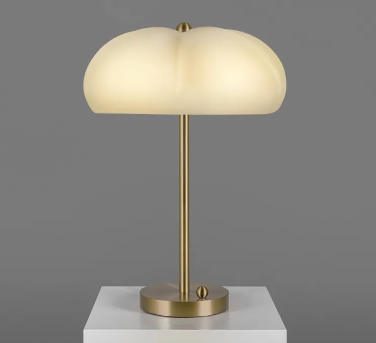 Lampe à poser, Hana, blanc, laiton , Ø49cm, H69,6cm - Schwung